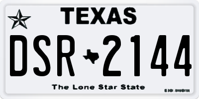 TX license plate DSR2144
