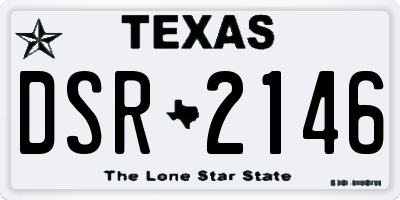 TX license plate DSR2146