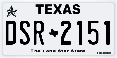 TX license plate DSR2151