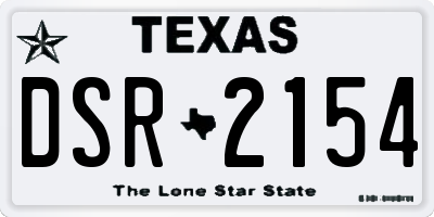 TX license plate DSR2154