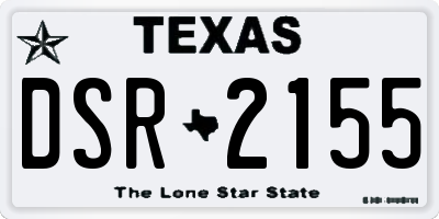 TX license plate DSR2155