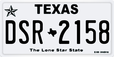 TX license plate DSR2158