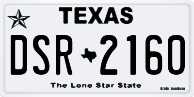 TX license plate DSR2160