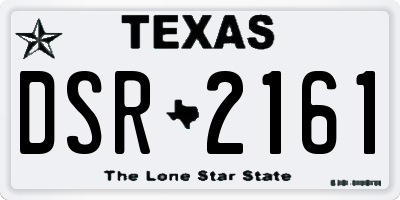 TX license plate DSR2161