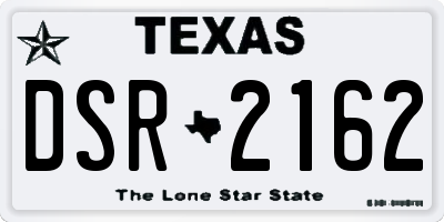 TX license plate DSR2162