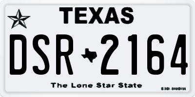 TX license plate DSR2164