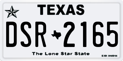 TX license plate DSR2165
