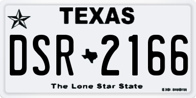 TX license plate DSR2166