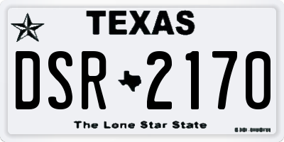 TX license plate DSR2170