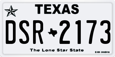 TX license plate DSR2173