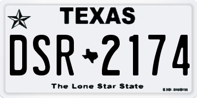 TX license plate DSR2174