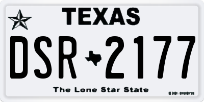TX license plate DSR2177