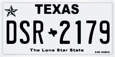 TX license plate DSR2179