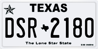 TX license plate DSR2180