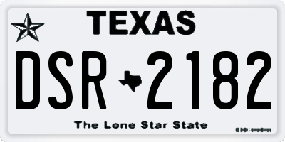 TX license plate DSR2182