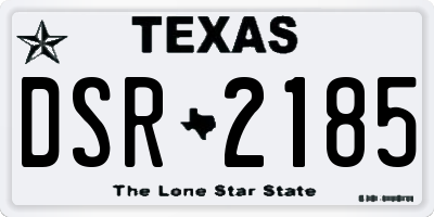 TX license plate DSR2185