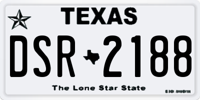 TX license plate DSR2188