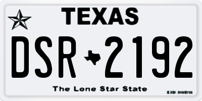 TX license plate DSR2192