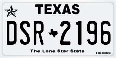 TX license plate DSR2196