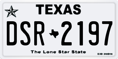 TX license plate DSR2197