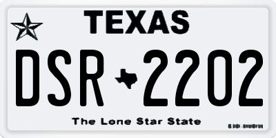 TX license plate DSR2202