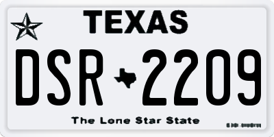 TX license plate DSR2209