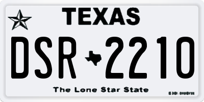 TX license plate DSR2210