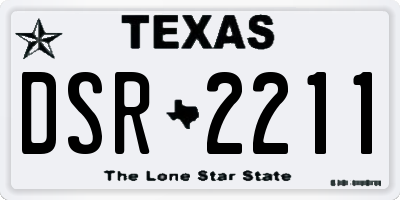 TX license plate DSR2211