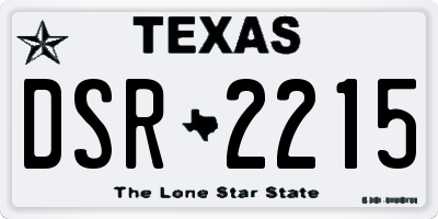 TX license plate DSR2215