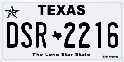 TX license plate DSR2216