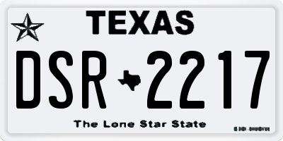 TX license plate DSR2217