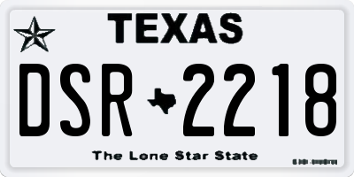 TX license plate DSR2218