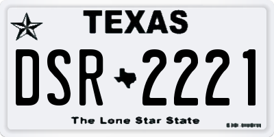 TX license plate DSR2221