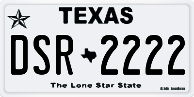TX license plate DSR2222