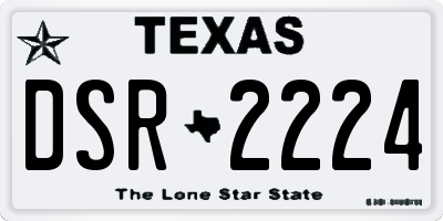 TX license plate DSR2224