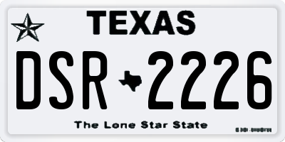 TX license plate DSR2226