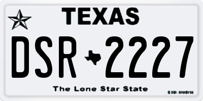 TX license plate DSR2227