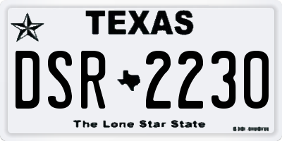 TX license plate DSR2230