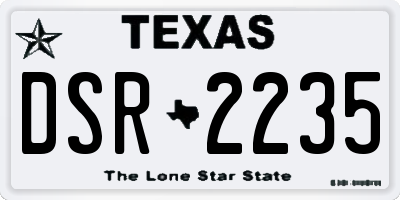 TX license plate DSR2235