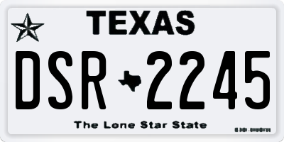 TX license plate DSR2245