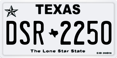 TX license plate DSR2250