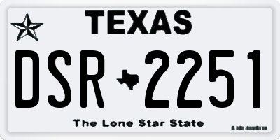 TX license plate DSR2251
