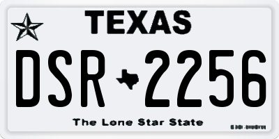 TX license plate DSR2256