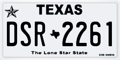 TX license plate DSR2261