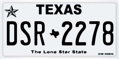TX license plate DSR2278