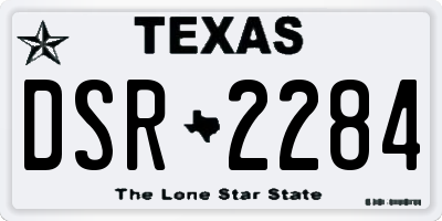 TX license plate DSR2284