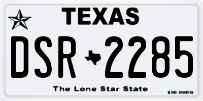 TX license plate DSR2285