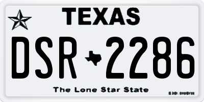TX license plate DSR2286