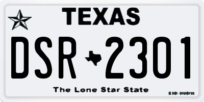 TX license plate DSR2301