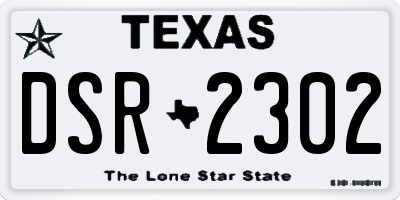 TX license plate DSR2302